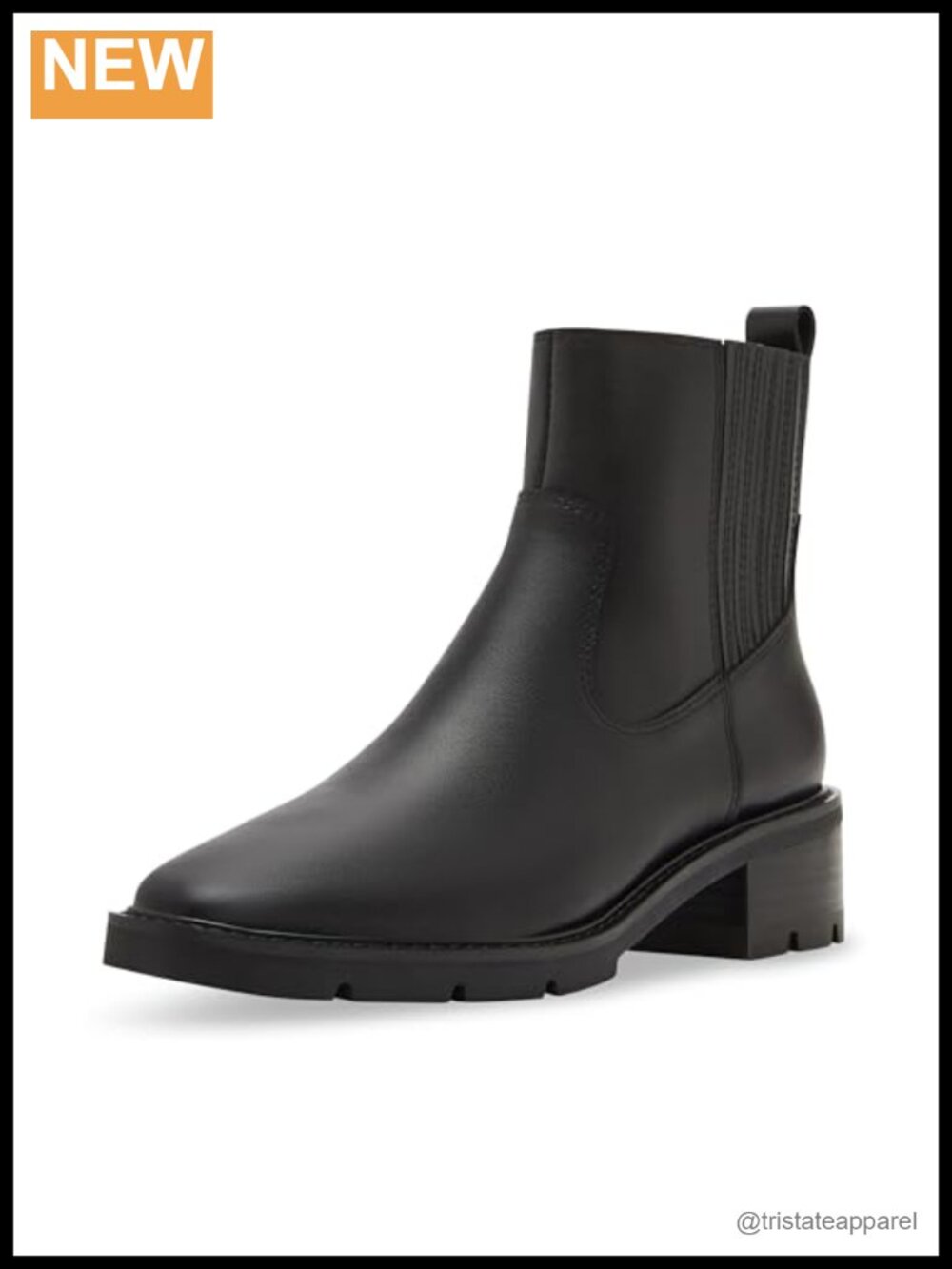 Waterproof Leather Ankle Bootie Chelsea Zip Block Heel Women's